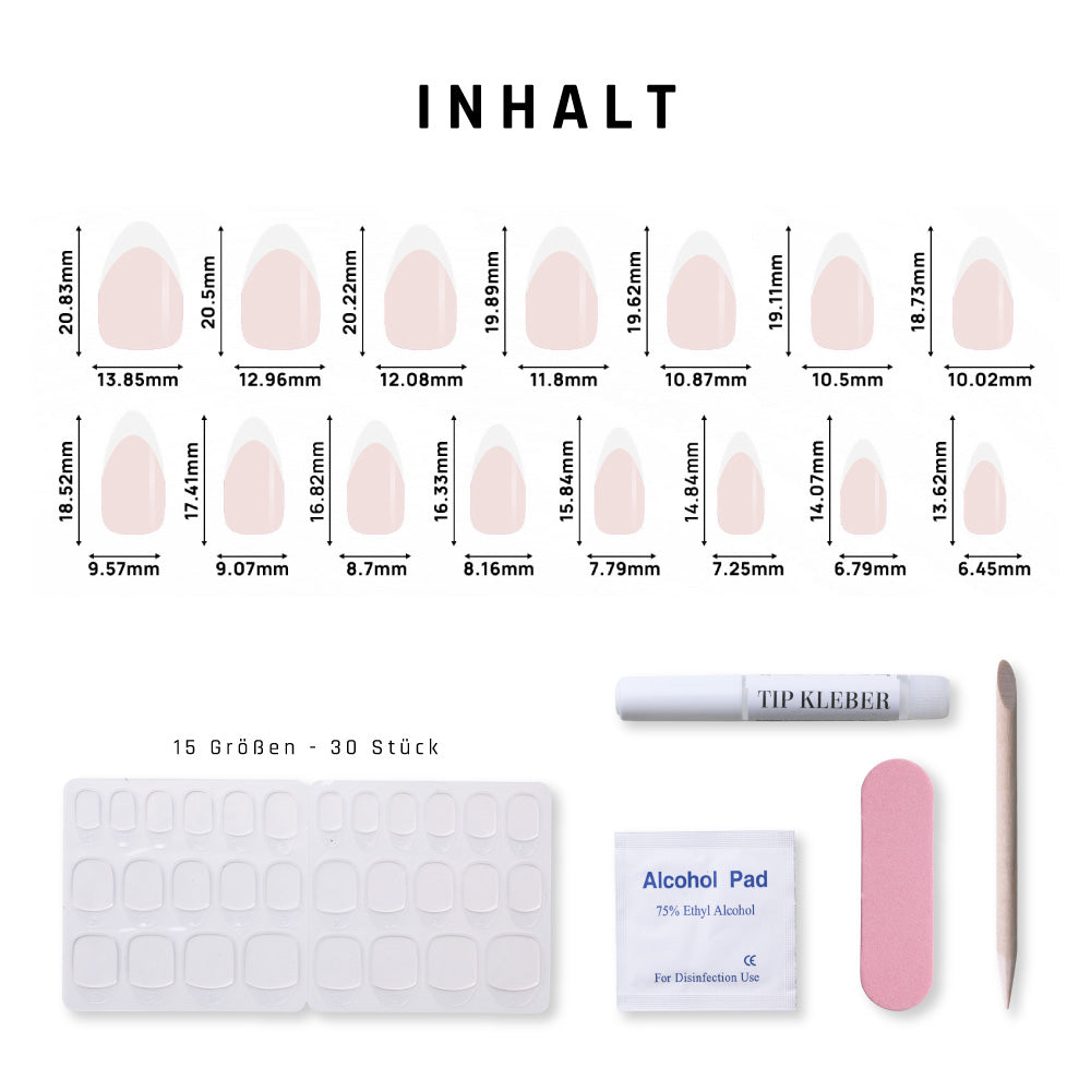 French Mandel · Soft Gel · Press on Nails für Nageldesign Nägel & Nagelstudios French Mandel · Soft Gel · Press on Nails, für Nägel im Nageldesign & Nagelstudios