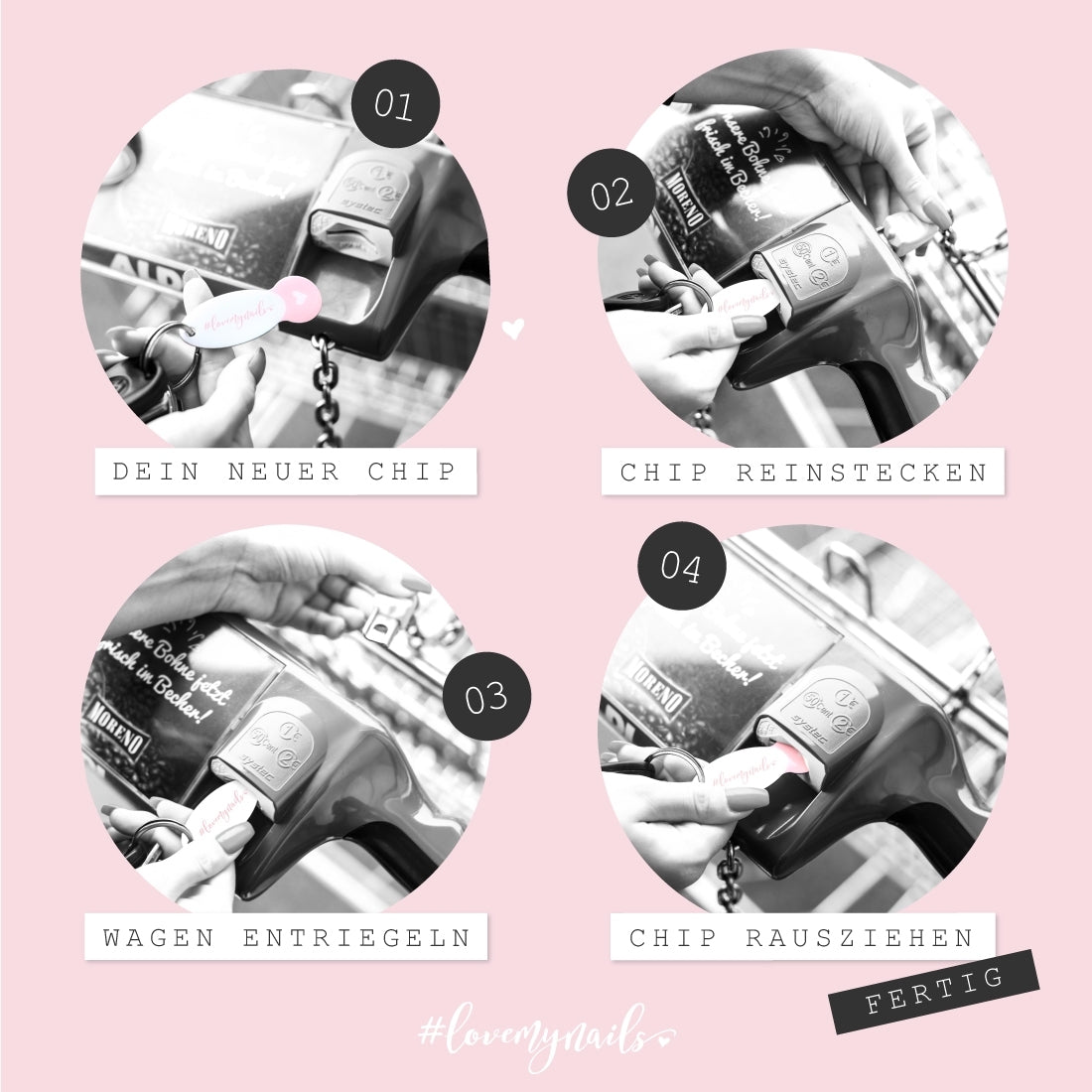 Einkaufswagenchip / Schlüsselanhänger für lange Nägel für Nageldesign Nägel & Nagelstudios Einkaufswagenchip / Schlüsselanhänger für lange Nägel,  für Nägel im Nageldesign & Nagelstudios