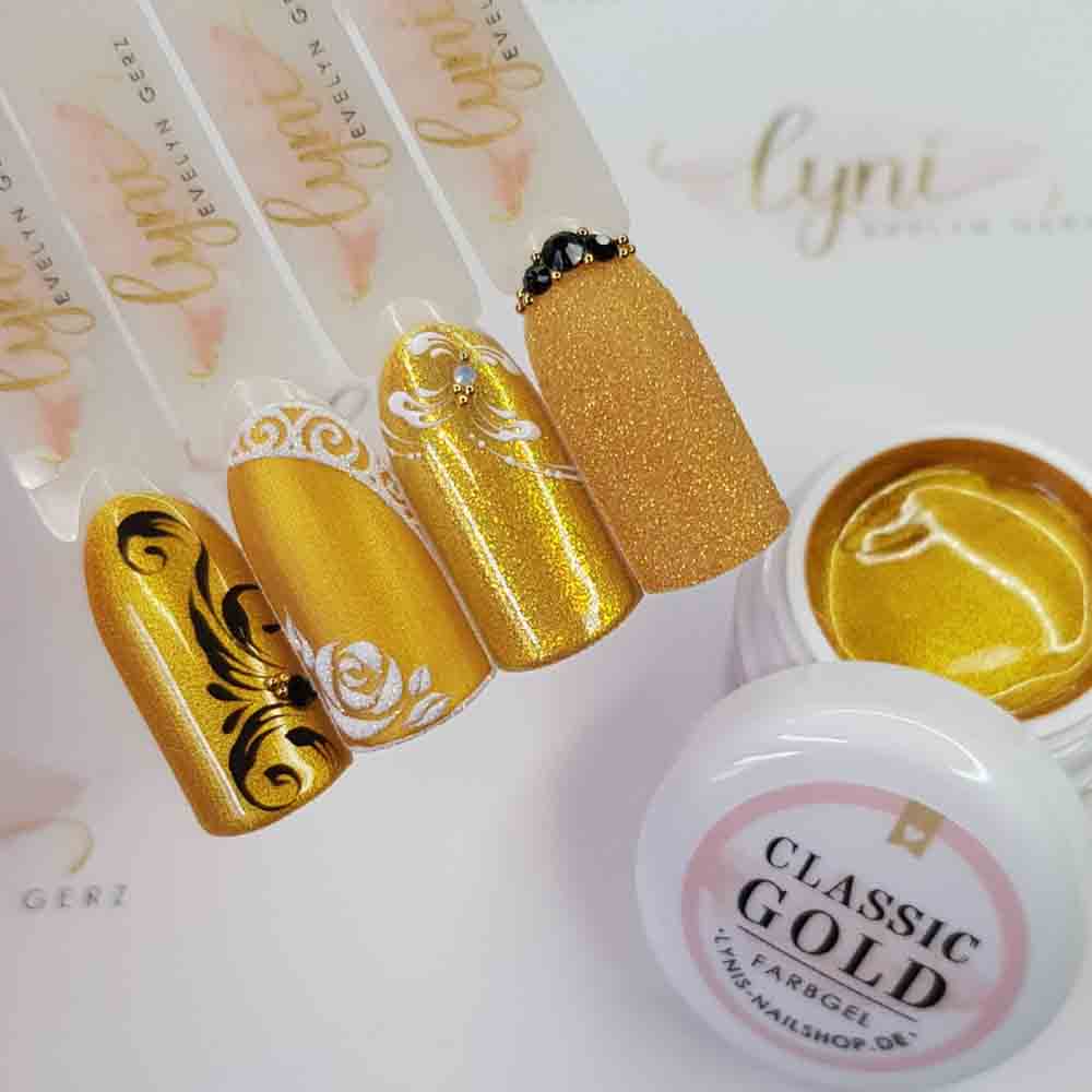 Classic Gold · Farbgel 5ml* für Nageldesign Nägel & Nagelstudios Classic Gold · Farbgel 5ml*, color gel, Farbe für Nägel, Gel Farben, Gelnägel Farbe, klassisches Gold für Nägel im Nageldesign & Nagelstudios