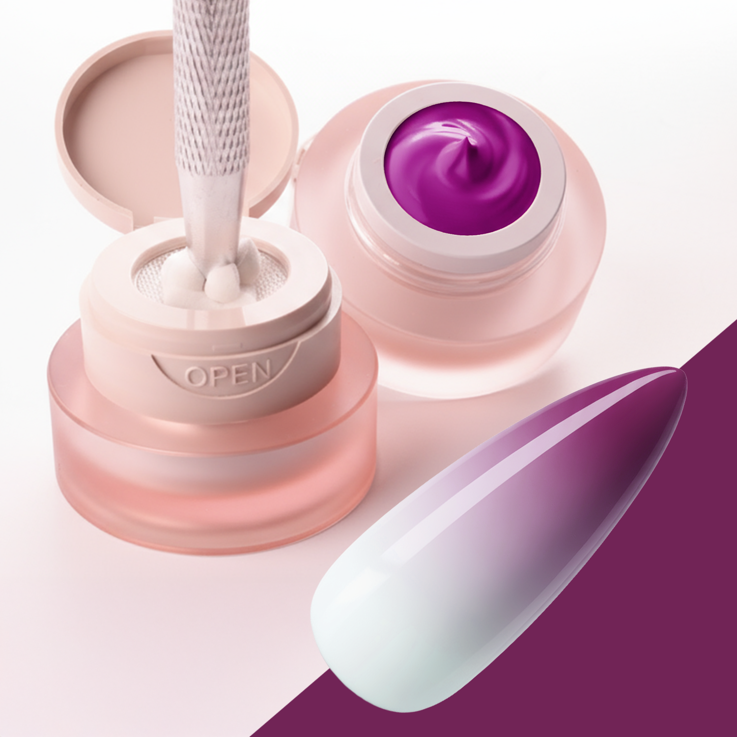 Ombre Babyboomer Gel · Orchid 2g für Nageldesign Nägel & Nagelstudios Ombre Babyboomer Gel · Orchid 2g, Aura-Effekt, Babyboomer Gel, Farbverlauf, Ombre Gel, Ombre Verlauf, Verlauf für Nägel im Nageldesign & Nagelstudios