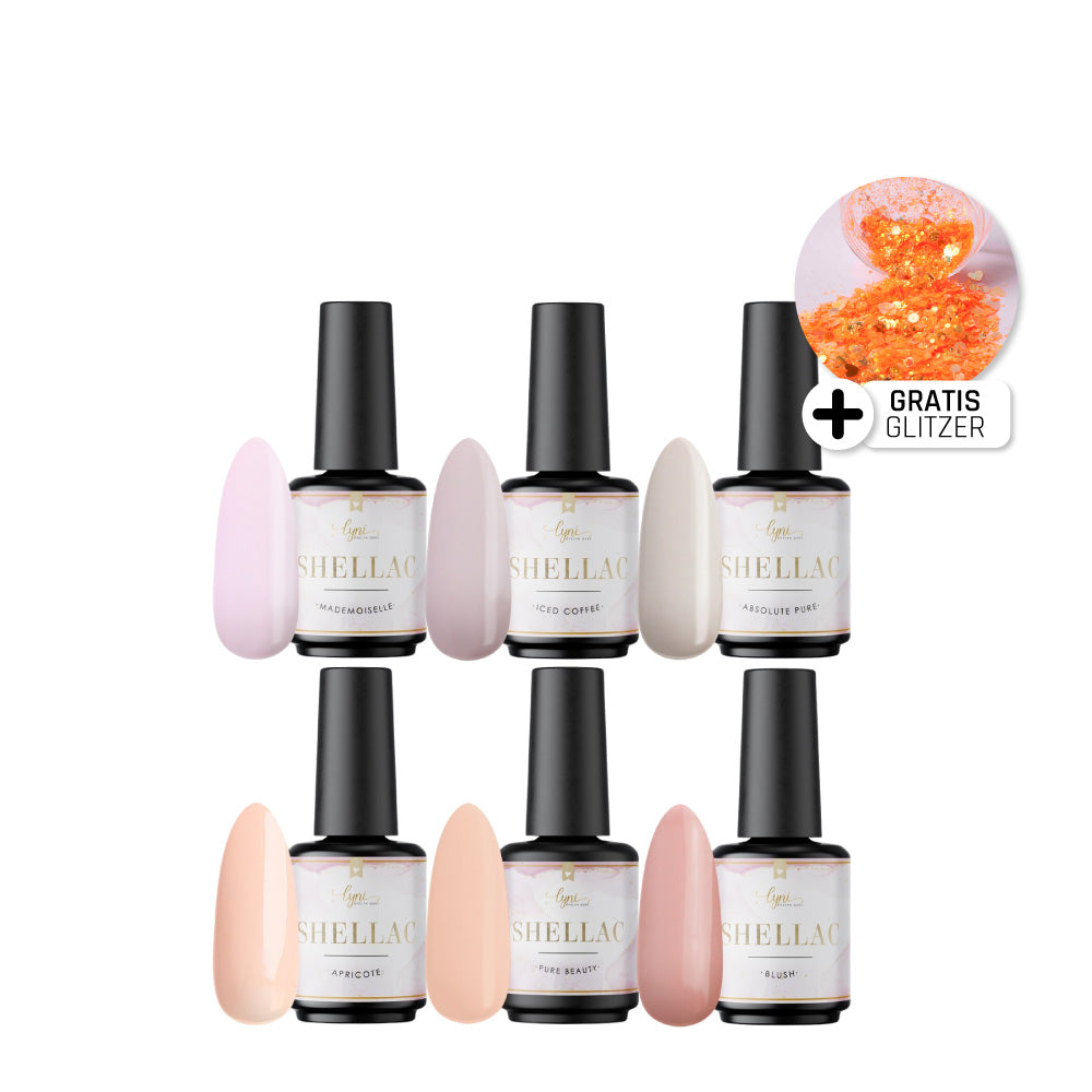 Nude Shellac Set* für Nageldesign Nägel & Nagelstudios Nude Shellac Set*, Farben, Farbset, Gellack, Gelpolish, Kollektion, Shellac für Nägel im Nageldesign & Nagelstudios