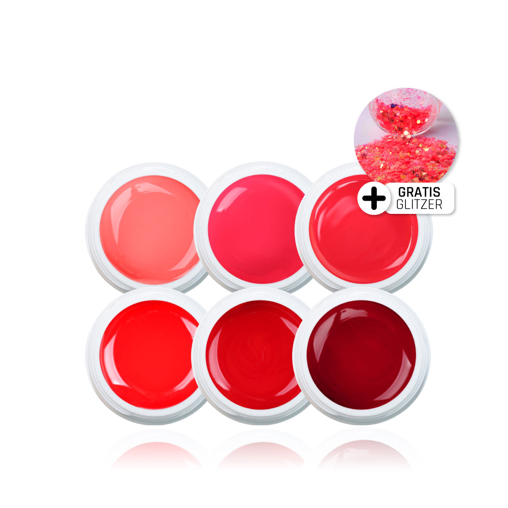 Red Farbgel Set 6 Stück* für Nageldesign Nägel & Nagelstudios Red Farbgel Set 6 Stück*, color gel, Farbe für Nägel, Gel Farben, Gelnägel Farbe, kit für Nägel im Nageldesign & Nagelstudios
