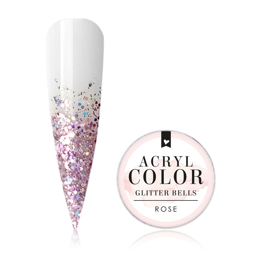 Acryl Color · Glitter Bells · Rose für Nageldesign Nägel & Nagelstudios Acryl Color · Glitter Bells · Rose, Acryl Farbe, dipgel, Farbpuder, powder, puder, Pulver Gel für Nägel im Nageldesign & Nagelstudios