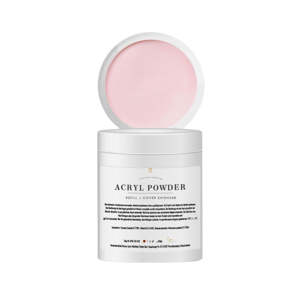 Acrylpowder · Cover Extender Refill 150g* für Nageldesign Nägel & Nagelstudios Acrylpowder · Cover Extender Refill 150g*, acryl puder, Acryl Pulver, Pulver Flüssigkeits System für Nägel im Nageldesign & Nagelstudios