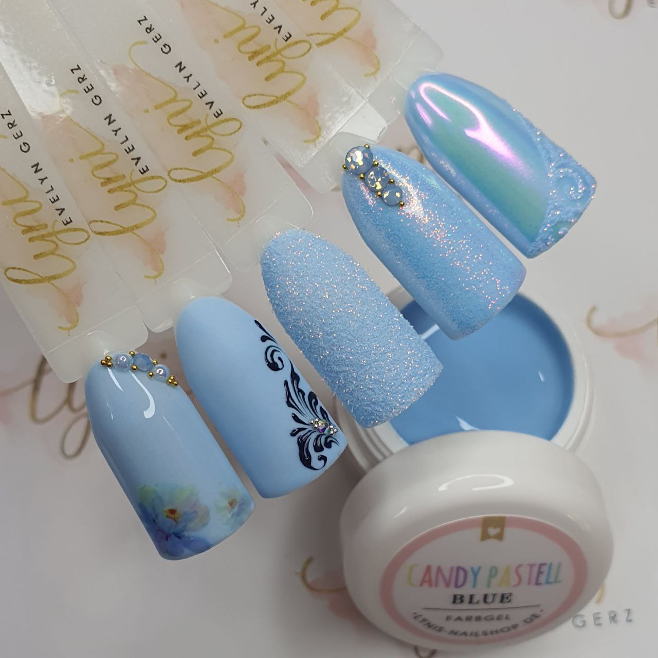 Candy Pastell Blue · Farbgel 5ml* für Nageldesign Nägel & Nagelstudios Candy Pastell Blue · Farbgel 5ml*, Blau, color gel, Farbe für Nägel, Gel Farben, Gelnägel Farbe für Nägel im Nageldesign & Nagelstudios