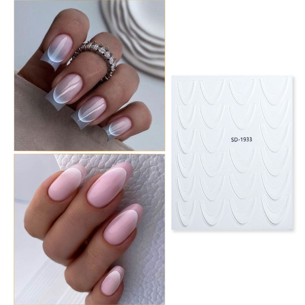 Babyboomer French Sticker · Weiß als Nageldesign günstig kaufen!