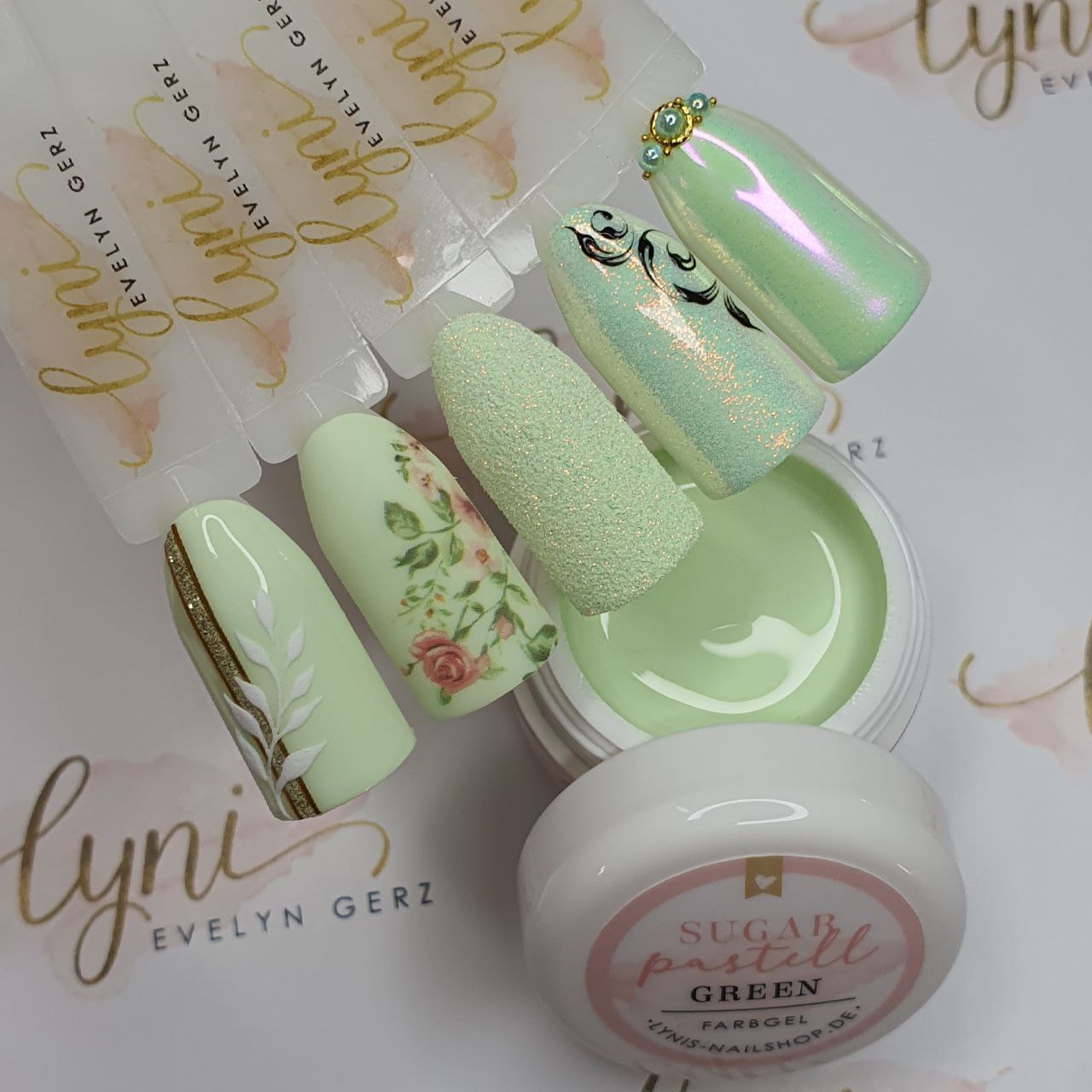 Sugar Pastell Green · Farbgel 5ml für Nageldesign Nägel & Nagelstudios Sugar Pastell Green · Farbgel 5ml, color gel, Farbe für Nägel, Gel Farben, Gelnägel Farbe, grün für Nägel im Nageldesign & Nagelstudios