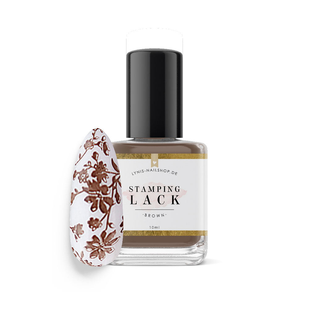 Stampinglack Braun 10ml* für Nageldesign Nägel & Nagelstudios Stampinglack Braun 10ml*, braun, stampen, Stempellack, stempeln für Nägel im Nageldesign & Nagelstudios