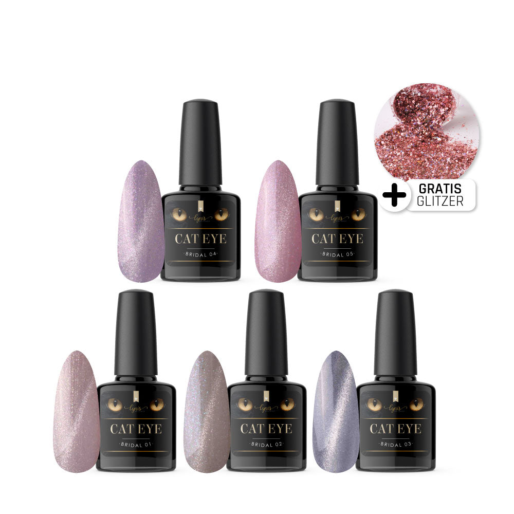Bridal Cat Eye Shellac Set* für Nageldesign Nägel & Nagelstudios Bridal Cat Eye Shellac Set*, Effekt Lack, gel polish, Gellack, Magnet Lack, nail polish, uv lack für Nägel im Nageldesign & Nagelstudios