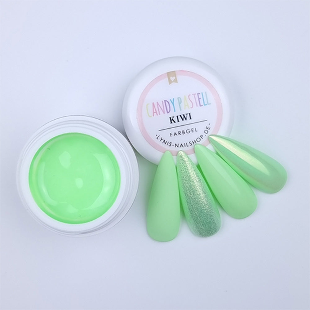 Candy Pastell Kiwi · Farbgel 5ml* für Nageldesign Nägel & Nagelstudios Candy Pastell Kiwi · Farbgel 5ml*, color gel, Farbe für Nägel, Gel Farben, Gelnägel Farbe, Grün für Nägel im Nageldesign & Nagelstudios