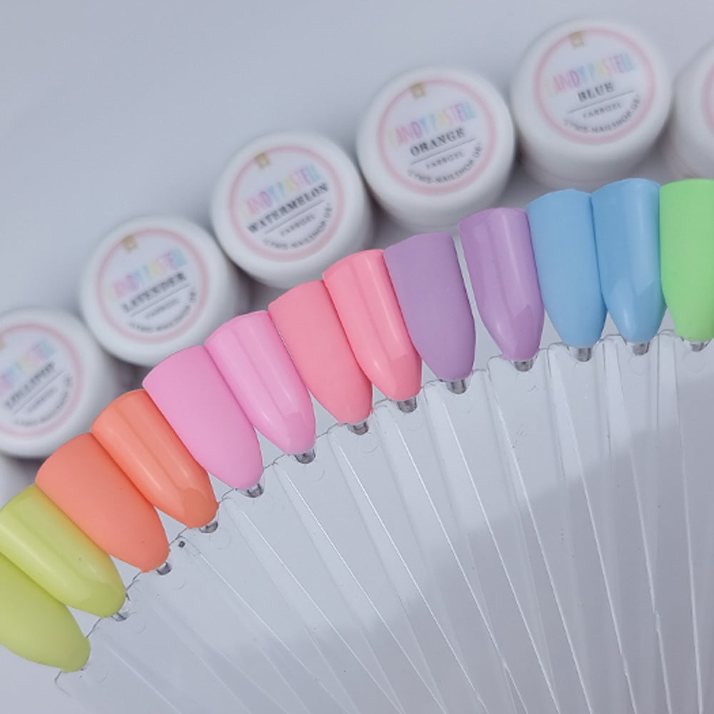 Candy Pastell Set* für Nageldesign Nägel & Nagelstudios Candy Pastell Set*, blau, Color Gel Kit, Farben Set, Farbgel Set, gelb, grün, lila, neon, orange, rosa, sommer farben für Nägel im Nageldesign & Nagelstudios