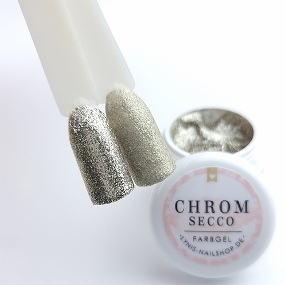 Chrom Secco · Farbgel 5ml* für Nageldesign Nägel & Nagelstudios Chrom Secco · Farbgel 5ml*, color gel, effektgel, Farbe für Nägel, Gel Farben, Gelnägel Farbe, Glitter Gel, Glitzergel, Gold, sekt für Nägel im Nageldesign & Nagelstudios