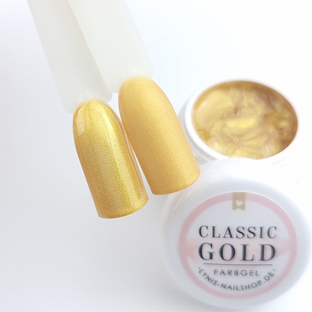 Classic Gold · Farbgel 5ml* für Nageldesign Nägel & Nagelstudios Classic Gold · Farbgel 5ml*, color gel, Farbe für Nägel, Gel Farben, Gelnägel Farbe, klassisches Gold für Nägel im Nageldesign & Nagelstudios