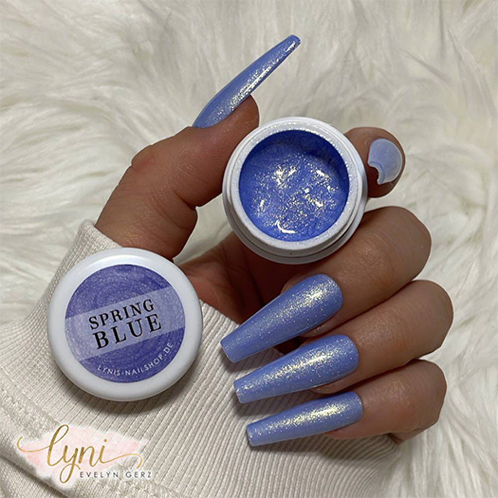 Farbgel Spring Blue 5ml Premium* für Nageldesign Nägel & Nagelstudios Farbgel Spring Blue 5ml Premium*, blau, color gel, Farbe für Nägel, Gel Farben, Gelnägel Farbe, schimmer für Nägel im Nageldesign & Nagelstudios