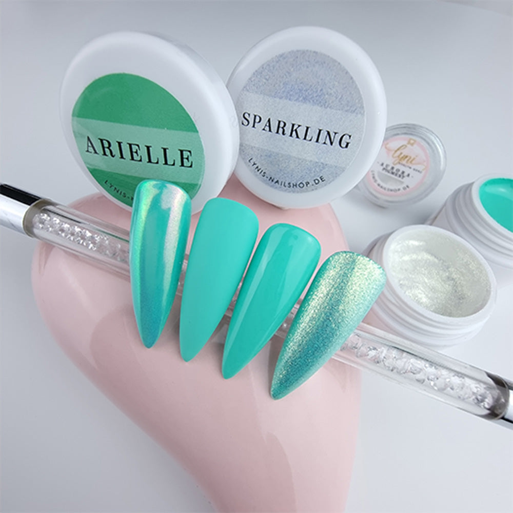 Farbgel Arielle 5ml Premium* für Nageldesign Nägel & Nagelstudios Farbgel Arielle 5ml Premium*, color gel, Farbe für Nägel, Gel Farben, Gelnägel Farbe, grün für Nägel im Nageldesign & Nagelstudios