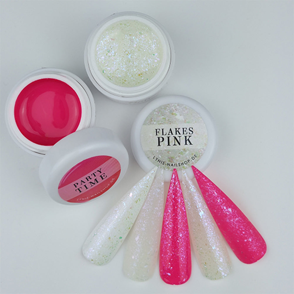 Farbgel Flakes Pink 5ml Premium* für Nageldesign Nägel & Nagelstudios Farbgel Flakes Pink 5ml Premium*, color gel, effektgel, Farbe für Nägel, Gel Farben, Gelnägel Farbe, Glitter Gel, Glitzergel, rosa für Nägel im Nageldesign & Nagelstudios