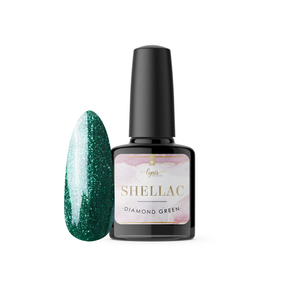 Shellac · Diamond Green 7,3ml für Nageldesign Nägel & Nagelstudios Shellac · Diamond Green 7,3ml, beige, gel polish, gellack, nail polish, uv lack für Nägel im Nageldesign & Nagelstudios