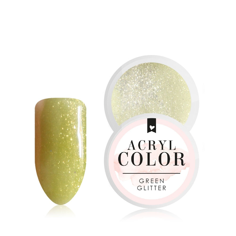 Acryl Color · Green Glitter* für Nageldesign Nägel & Nagelstudios Acryl Color · Green Glitter*, Acryl Farbe, dipgel, Farbpuder, powder, puder, Pulver Gel für Nägel im Nageldesign & Nagelstudios