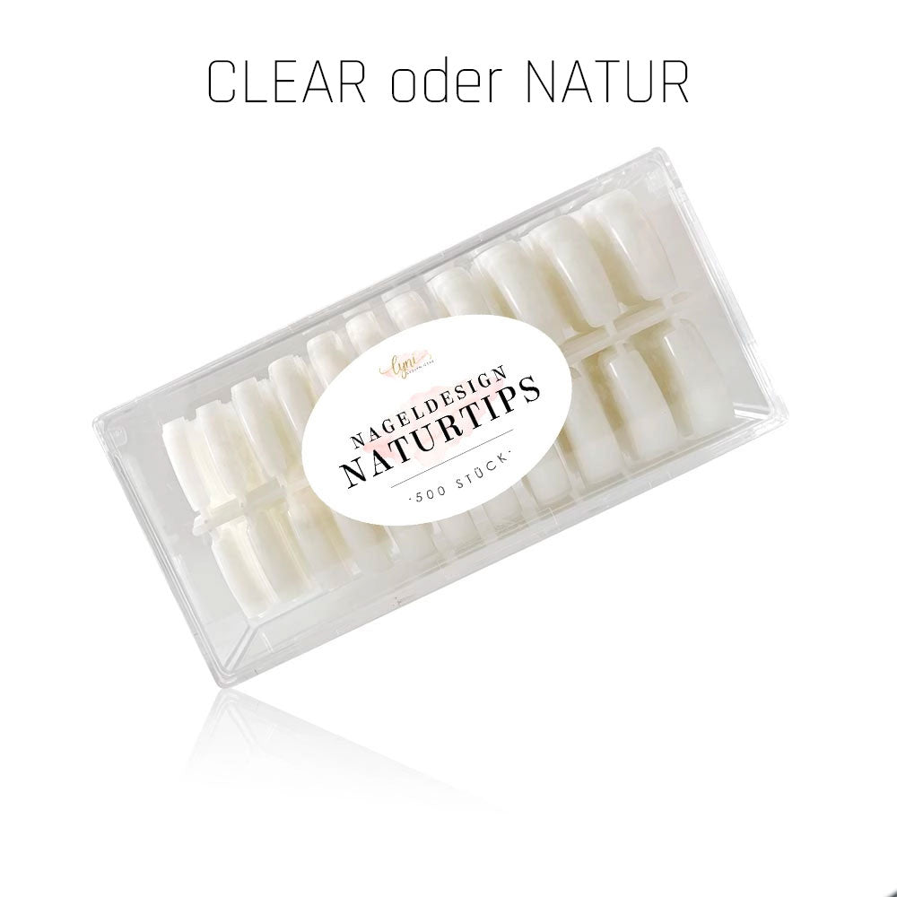 Nageldesign Naturtips · Tipkasten · 500 Stück für Nageldesign Nägel & Nagelstudios Nageldesign Naturtips · Tipkasten · 500 Stück, anfänger Tips, krallen Tips, natürliche Tips, square Tips, Verlängerung, Verlängerungs Tips für Nägel im Nageldesign & Nagelstudios