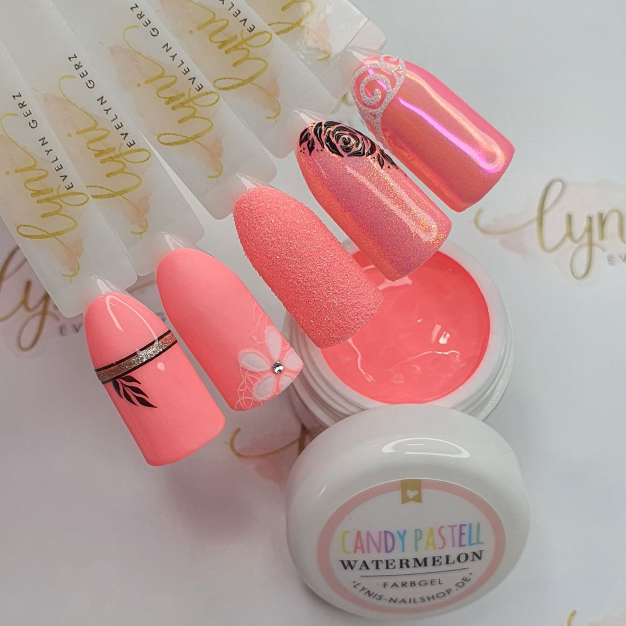Candy Pastell Watermelon · Farbgel 5ml* für Nageldesign Nägel & Nagelstudios Candy Pastell Watermelon · Farbgel 5ml*, color gel, Farbe für Nägel, Gel Farben, Gelnägel Farbe, Pink, Rosa, Wassermelone für Nägel im Nageldesign & Nagelstudios