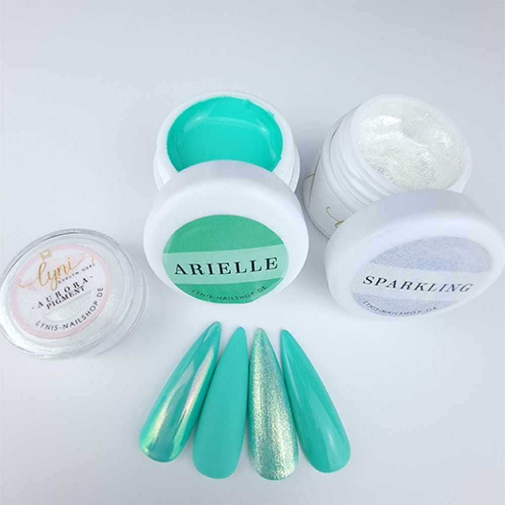 Farbgel Arielle 5ml Premium* für Nageldesign Nägel & Nagelstudios Farbgel Arielle 5ml Premium*, color gel, Farbe für Nägel, Gel Farben, Gelnägel Farbe, grün für Nägel im Nageldesign & Nagelstudios