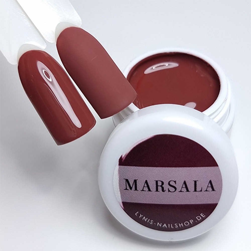 Farbgel Marsala 5ml Premium* für Nageldesign Nägel & Nagelstudios Farbgel Marsala 5ml Premium*, braun, color gel, Farbe für Nägel, Gel Farben, Gelnägel Farbe, rot für Nägel im Nageldesign & Nagelstudios