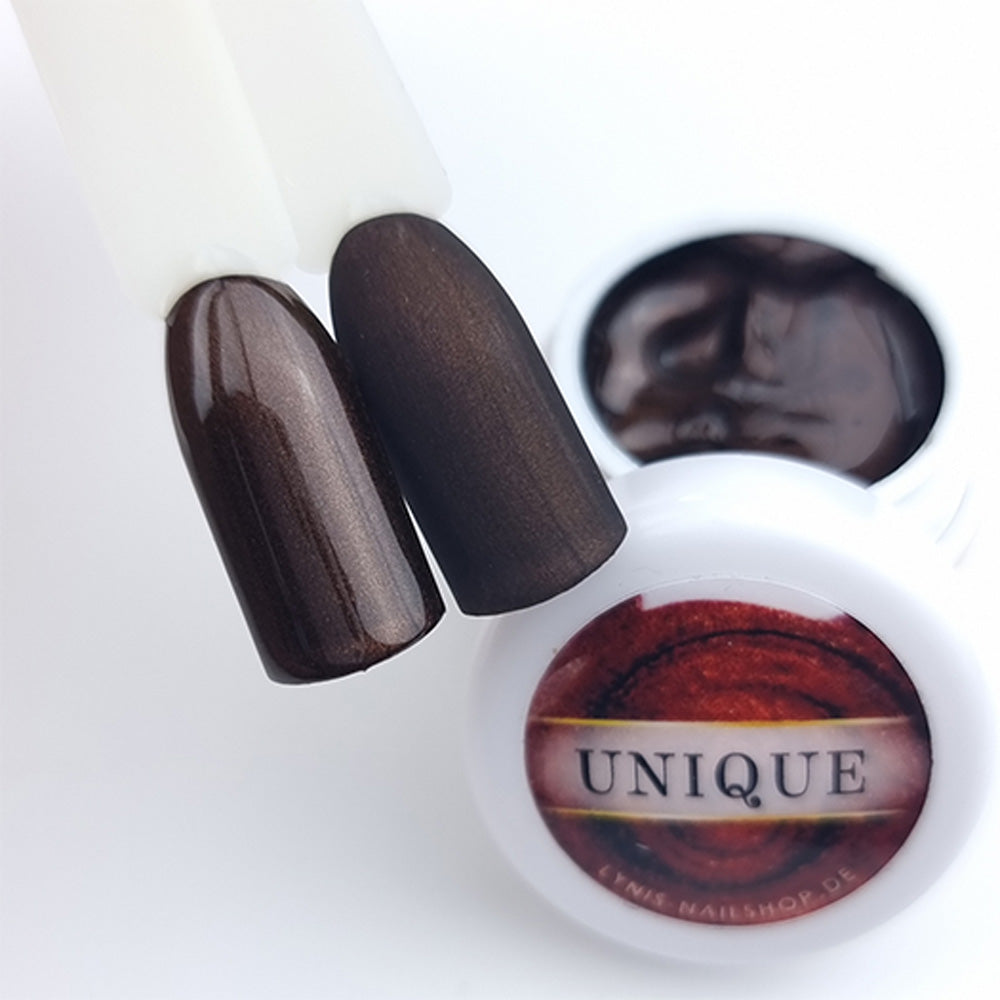 Farbgel Unique 5ml Premium* für Nageldesign Nägel & Nagelstudios Farbgel Unique 5ml Premium*, braun, color gel, Farbe für Nägel, Gel Farben, Gelnägel Farbe, rot, schimmer für Nägel im Nageldesign & Nagelstudios