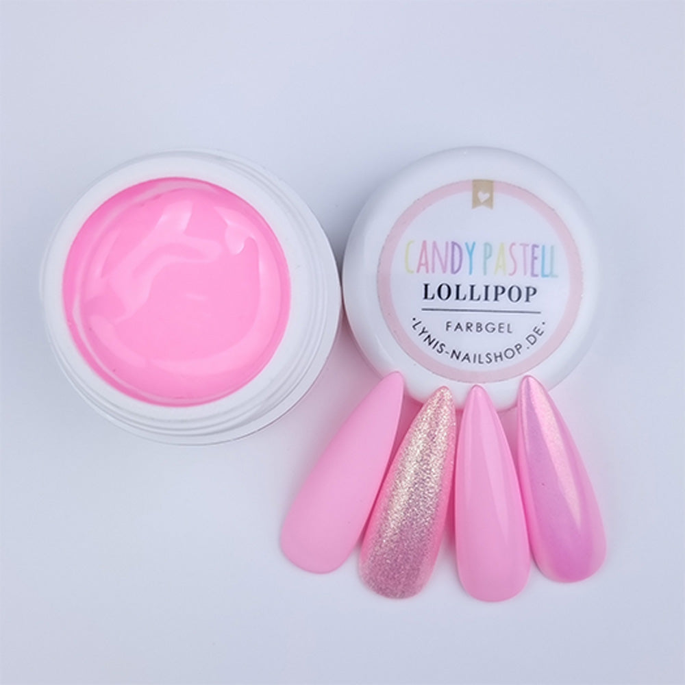 Candy Pastell Lollipop · Farbgel 5ml* für Nageldesign Nägel & Nagelstudios Candy Pastell Lollipop · Farbgel 5ml*, color gel, Farbe für Nägel, Gel Farben, Gelnägel Farbe, Pink, Rosa für Nägel im Nageldesign & Nagelstudios