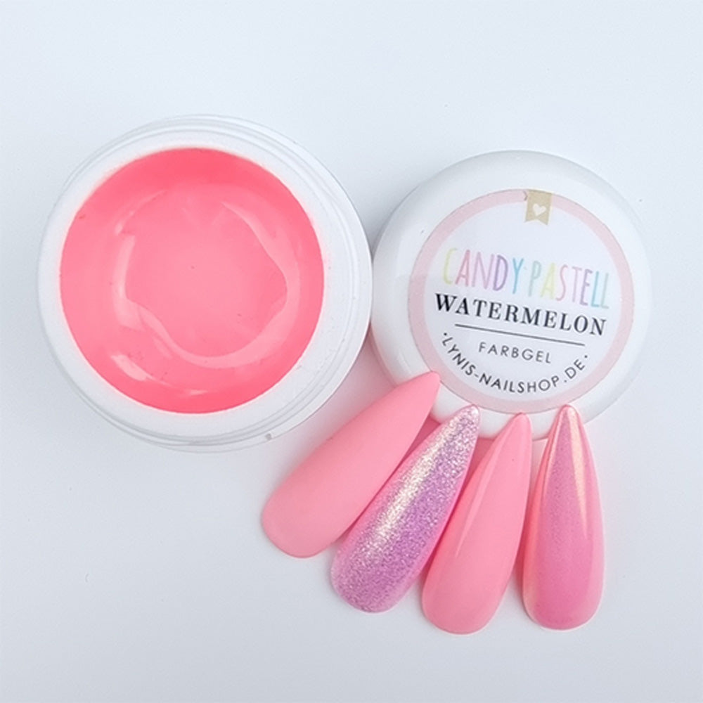 Candy Pastell Watermelon · Farbgel 5ml* für Nageldesign Nägel & Nagelstudios Candy Pastell Watermelon · Farbgel 5ml*, color gel, Farbe für Nägel, Gel Farben, Gelnägel Farbe, Pink, Rosa, Wassermelone für Nägel im Nageldesign & Nagelstudios