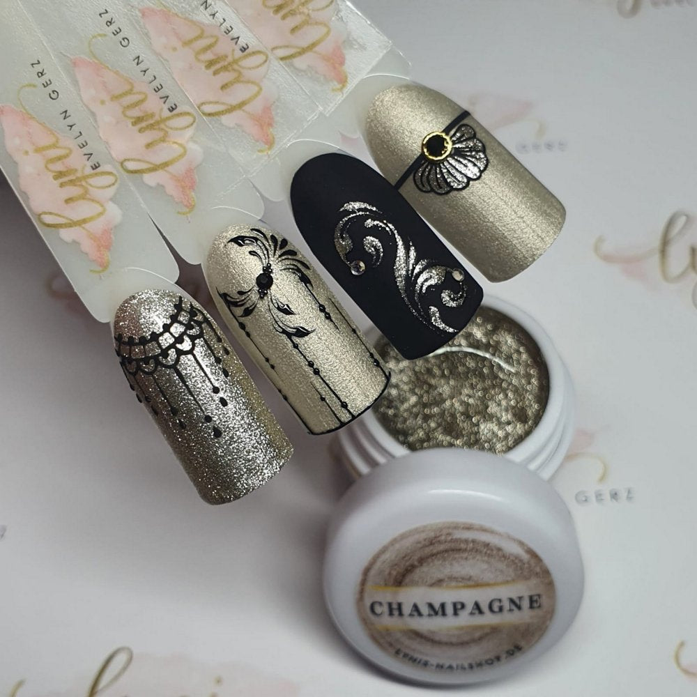 Farbgel Champagne 5ml Premium* für Nageldesign Nägel & Nagelstudios Farbgel Champagne 5ml Premium*, color gel, Farbe für Nägel, Gel Farben, Gelnägel Farbe, Gold für Nägel im Nageldesign & Nagelstudios