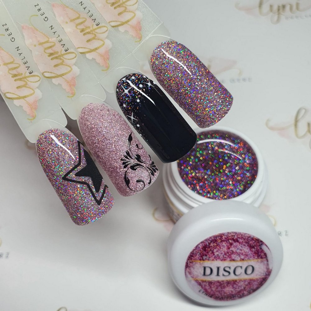 Farbgel Disco 5ml Premium* für Nageldesign Nägel & Nagelstudios Farbgel Disco 5ml Premium*, color gel, effektgel, Farbe für Nägel, Gel Farben, Gelnägel Farbe, Glitter Gel, Glitzergel, holo, pink für Nägel im Nageldesign & Nagelstudios