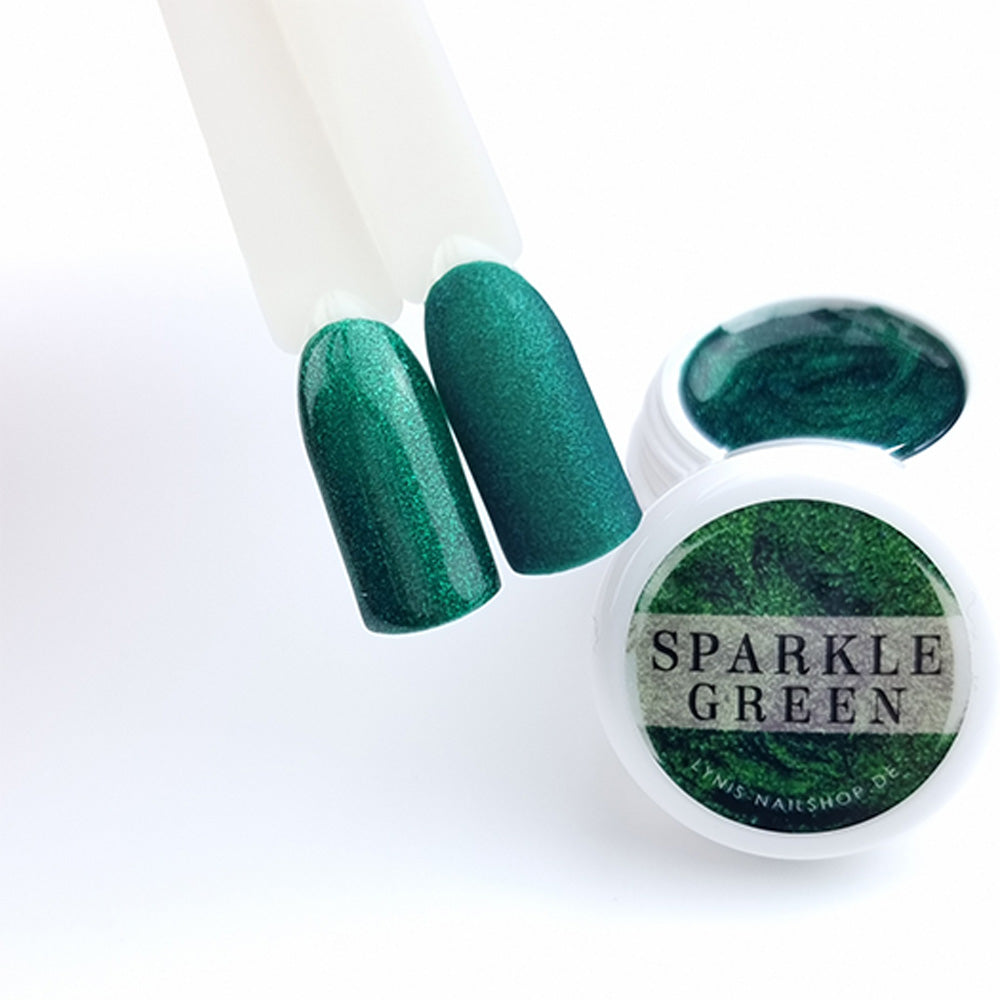 Farbgel Sparkle Green 5ml Premium* für Nageldesign Nägel & Nagelstudios Farbgel Sparkle Green 5ml Premium*, Color Gel, Colour Gel, cremig, Farbgel, glimmer, glitzer, green, grün, premium, Schimmer für Nägel im Nageldesign & Nagelstudios
