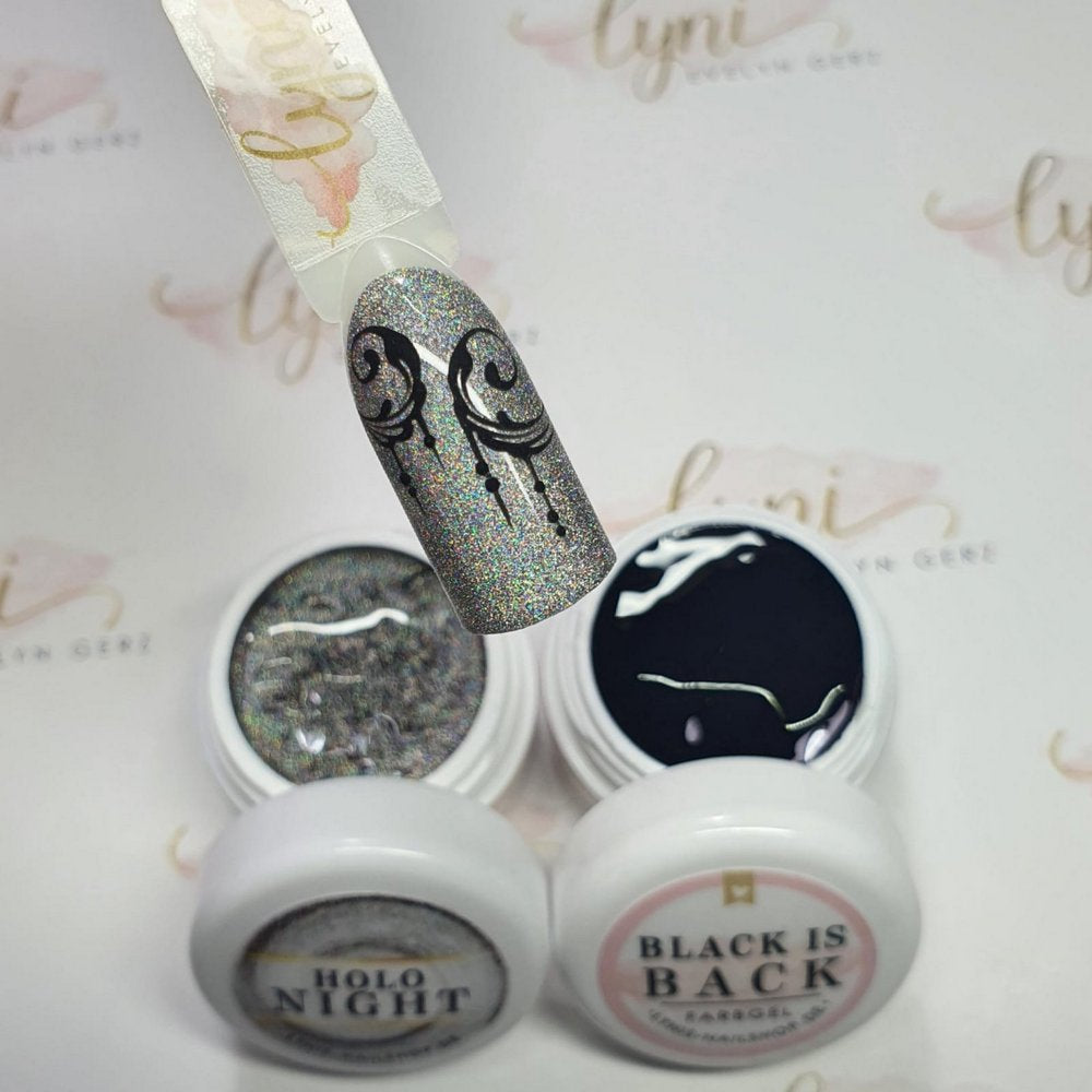 Farbgel Holo Night 5ml Premium* für Nageldesign Nägel & Nagelstudios Farbgel Holo Night 5ml Premium*, color gel, Farbe für Nägel, Gel Farben, Gelnägel Farbe, holo, schimmer, silber für Nägel im Nageldesign & Nagelstudios