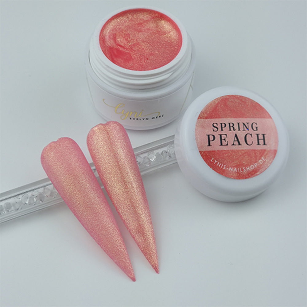 Farbgel Spring Peach 5ml Premium* für Nageldesign Nägel & Nagelstudios Farbgel Spring Peach 5ml Premium*, color gel, Farbe für Nägel, Gel Farben, Gelnägel Farbe, orange, pfirsich, schimmer für Nägel im Nageldesign & Nagelstudios
