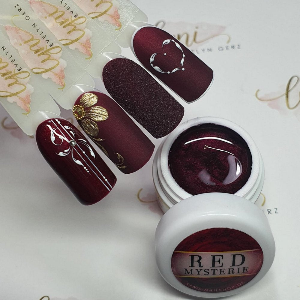 Farbgel Red Mystery 5ml Premium* für Nageldesign Nägel & Nagelstudios Farbgel Red Mystery 5ml Premium*, color gel, Farbe für Nägel, Gel Farben, Gelnägel Farbe, rot, schimmer für Nägel im Nageldesign & Nagelstudios