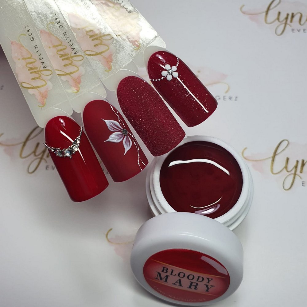 Farbgel Bloody Mary 5ml Premium* für Nageldesign Nägel & Nagelstudios Farbgel Bloody Mary 5ml Premium*, color gel, Farbe für Nägel, Gel Farben, Gelnägel Farbe, rot für Nägel im Nageldesign & Nagelstudios