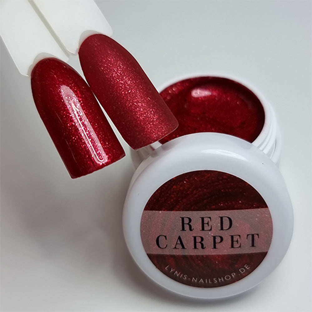 Farbgel Red Carpet 5ml Premium* für Nageldesign Nägel & Nagelstudios Farbgel Red Carpet 5ml Premium*, Color Gel, Colour Gel, cremig, Farbgel, glimmer, glitzer, premium, rot, Schimmer für Nägel im Nageldesign & Nagelstudios