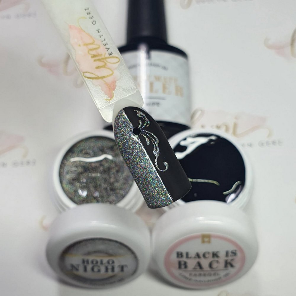 Farbgel Holo Night 5ml Premium* für Nageldesign Nägel & Nagelstudios Farbgel Holo Night 5ml Premium*, color gel, Farbe für Nägel, Gel Farben, Gelnägel Farbe, holo, schimmer, silber für Nägel im Nageldesign & Nagelstudios