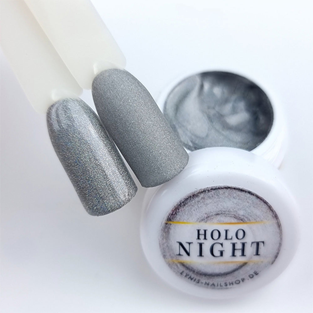 Farbgel Holo Night 5ml Premium* für Nageldesign Nägel & Nagelstudios Farbgel Holo Night 5ml Premium*, color gel, Farbe für Nägel, Gel Farben, Gelnägel Farbe, holo, schimmer, silber für Nägel im Nageldesign & Nagelstudios