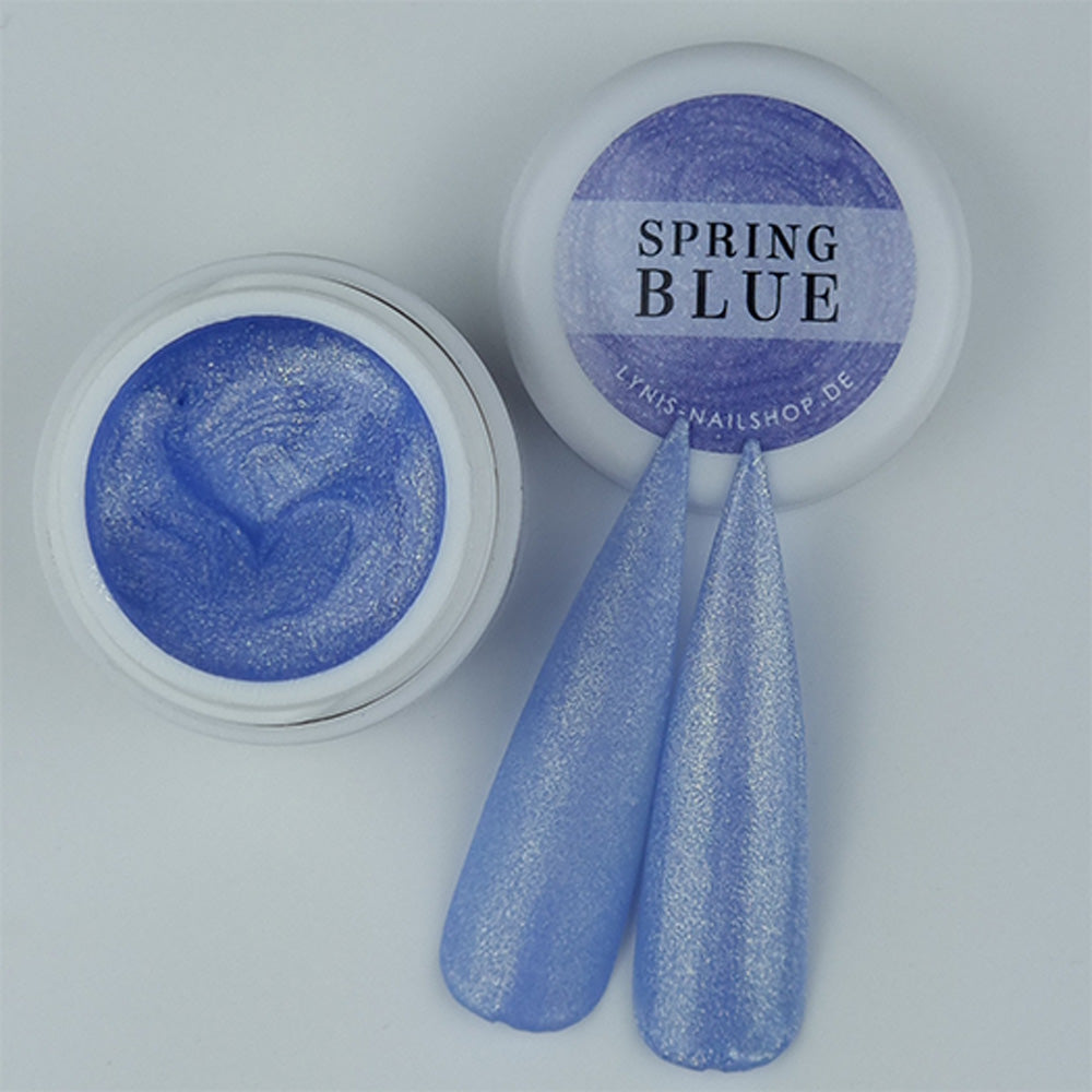 Farbgel Spring Blue 5ml Premium* für Nageldesign Nägel & Nagelstudios Farbgel Spring Blue 5ml Premium*, blau, color gel, Farbe für Nägel, Gel Farben, Gelnägel Farbe, schimmer für Nägel im Nageldesign & Nagelstudios