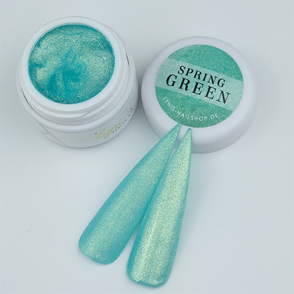 Farbgel Spring Green 5ml Premium* für Nageldesign Nägel & Nagelstudios Farbgel Spring Green 5ml Premium*, color gel, Farbe für Nägel, Gel Farben, Gelnägel Farbe, grün, schimmer für Nägel im Nageldesign & Nagelstudios