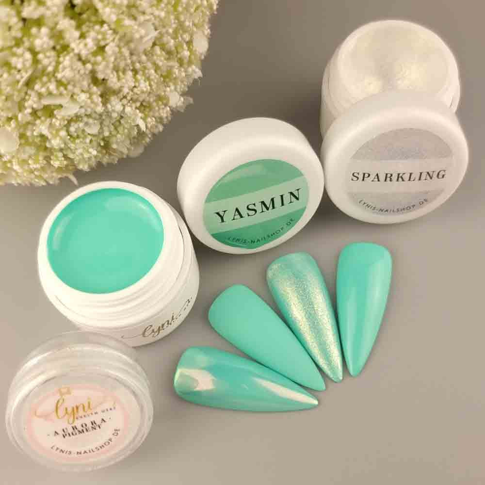 Farbgel Yasmin 5ml Premium* für Nageldesign Nägel & Nagelstudios Farbgel Yasmin 5ml Premium*, color gel, Farbe für Nägel, Gel Farben, Gelnägel Farbe, grün, türkis für Nägel im Nageldesign & Nagelstudios