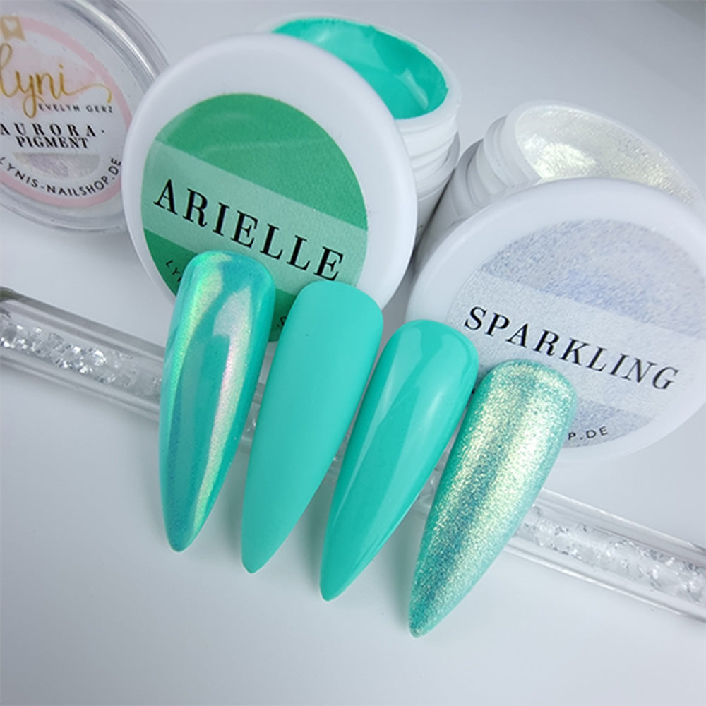 Farbgel Arielle 5ml Premium* für Nageldesign Nägel & Nagelstudios Farbgel Arielle 5ml Premium*, color gel, Farbe für Nägel, Gel Farben, Gelnägel Farbe, grün für Nägel im Nageldesign & Nagelstudios