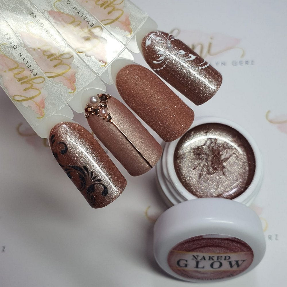 Farbgel Naked Glow 5ml Premium* für Nageldesign Nägel & Nagelstudios Farbgel Naked Glow 5ml Premium*, braun, color gel, Farbe für Nägel, Gel Farben, Gelnägel Farbe, kupfer, schimmer für Nägel im Nageldesign & Nagelstudios