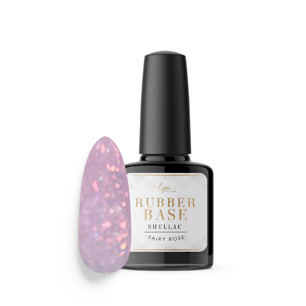 Shellac · Rubber Base · Fairy Rose 7,3ml für Nageldesign Nägel & Nagelstudios Shellac · Rubber Base · Fairy Rose 7,3ml, Aufbaugel in der Flasche, Aufbaugel Naturnagel, Base Gel, Effekt, flexibles Aufbaugel, flexibles Gel, gel polish, gellack, Glitzer, Grundiergel, Haftgel, lila, nail polish, Naturnagelverstärkung, Pastell, rosa, Shellac, uv lack für Nägel im Nageldesign & Nagelstudios