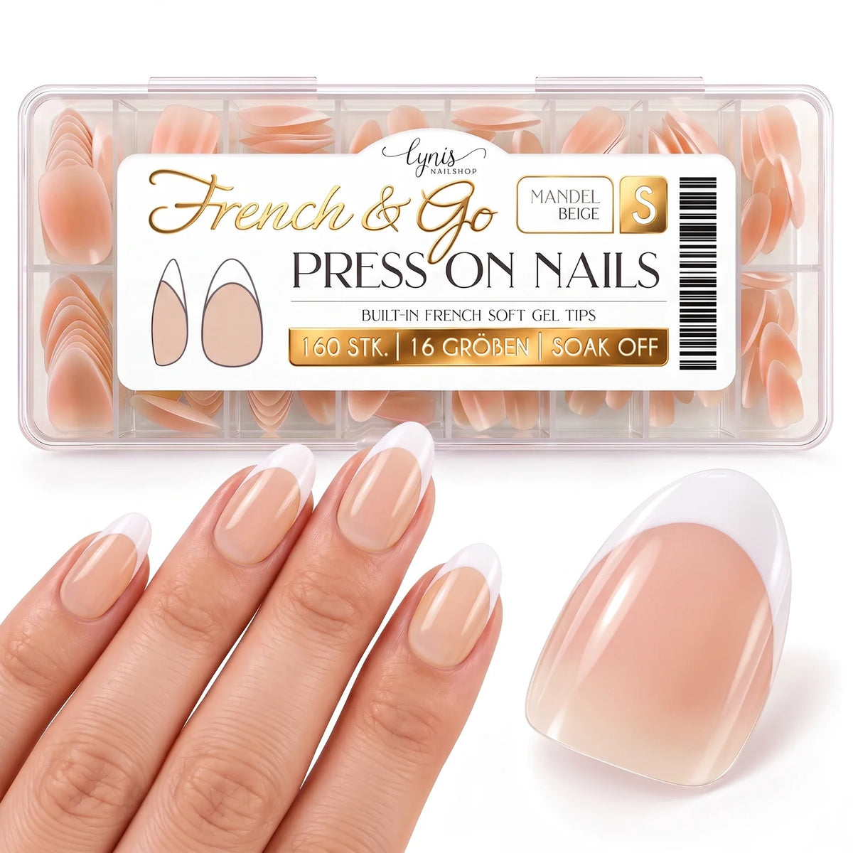 Mandel Short Beige · French & Go Pressonnails Mandel Short Beige · French & Go Pressonnails