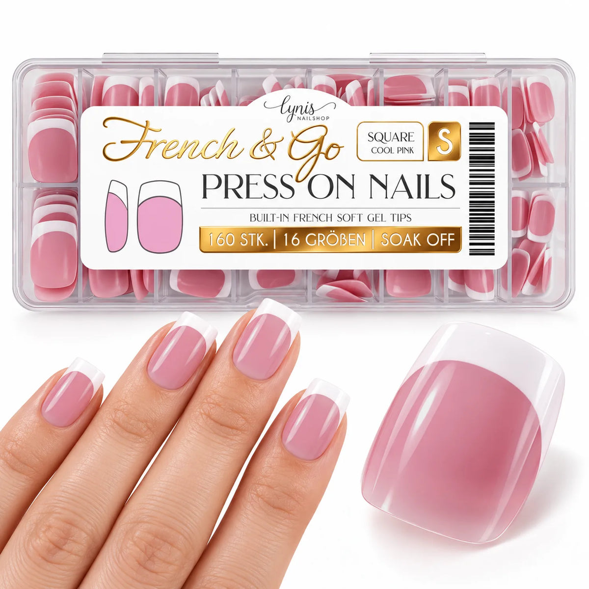 Square Short Cool Pink · French & Go Pressonnails Square Short Cool Pink · French & Go Pressonnails