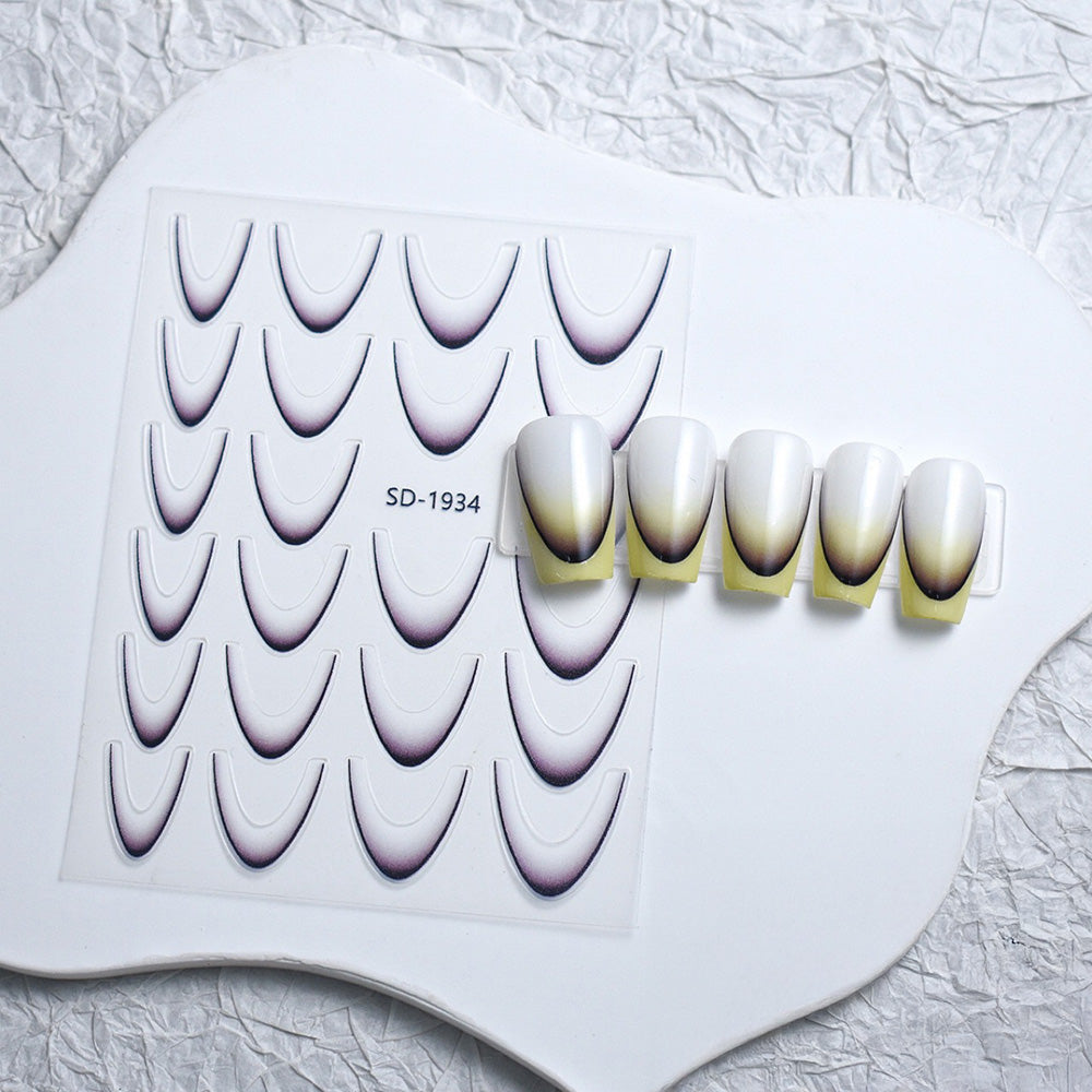 Babyboomer French Sticker · Schwarz für Nageldesign Nägel & Nagelstudios Babyboomer French Sticker · Schwarz, babyboomer, french, verlauf für Nägel im Nageldesign & Nagelstudios