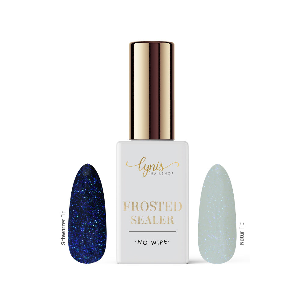 Frosted Sealer · No Wipe · 10ml* für Nageldesign Nägel & Nagelstudios Frosted Sealer · No Wipe · 10ml*, blau, blauglitzer, finish, glanzversiegler, glitzerpartikel, partikel, top coat, Versiegler für Nägel im Nageldesign & Nagelstudios