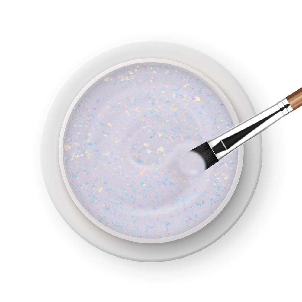 Glacier Builder Gel · Milky Aurora 15ml für Nageldesign Nägel & Nagelstudios Glacier Builder Gel · Milky Aurora 15ml, Aufbaugel, Babyboomer Gel, bunt, Flakes, irisierend, schimmer, Verlauf, weiß, white für Nägel im Nageldesign & Nagelstudios